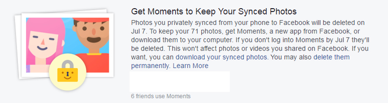 Illustration for article titled Facebook Threatens to Delete Synced Photos Forever